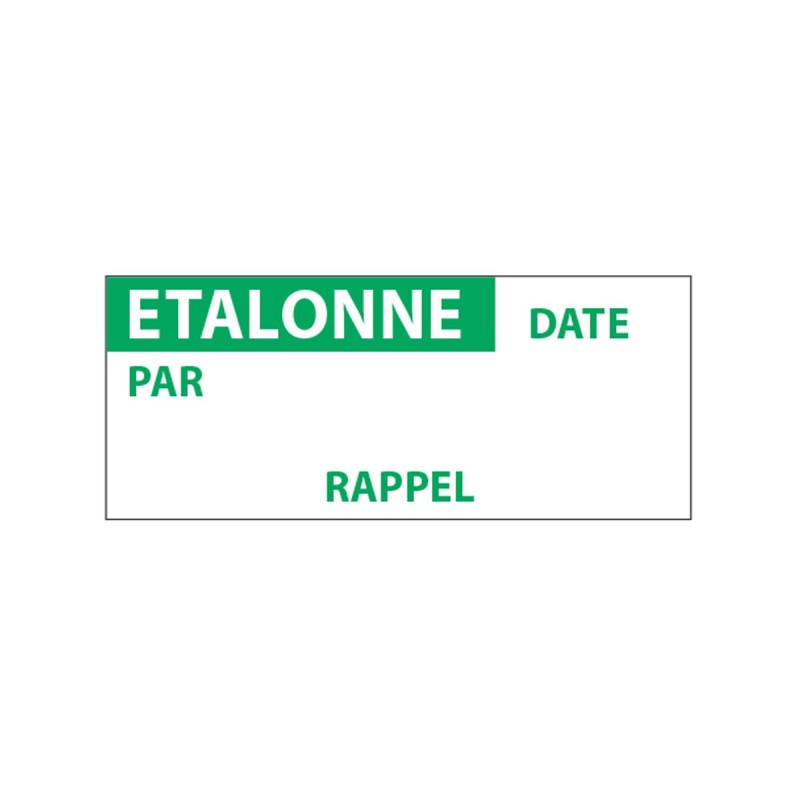 Lot étiquettes d'inspection "Etallonné par" tissu plastifié
