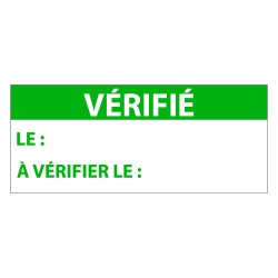 Étiquettes remplissables - VÉRIFIÉ LE - 38x16 mm - 350 ex