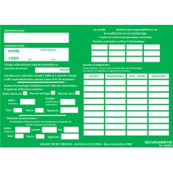 Fiche de vérification Personnalisable - Échafaudage neutre - A4 - Plastifiée