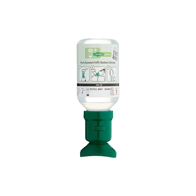 Flacon de Solution Saline Lave-œil pour Douche Oculaire - PLUM