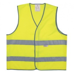 Ce gilet de sécurité jaune est un accessoire indispensable pour la sécurité routière. Il est notamment recommandé lors de la pra