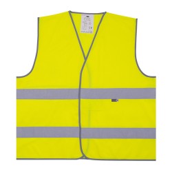 Le gilet de sécurité jaune "EVACUATION" est un modèle de haute visibilité utilisé pour identifier rapidement les responsables d'
