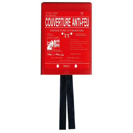 Couverture anti-feu avec conteneur rigide 1,20 x 1,20 m