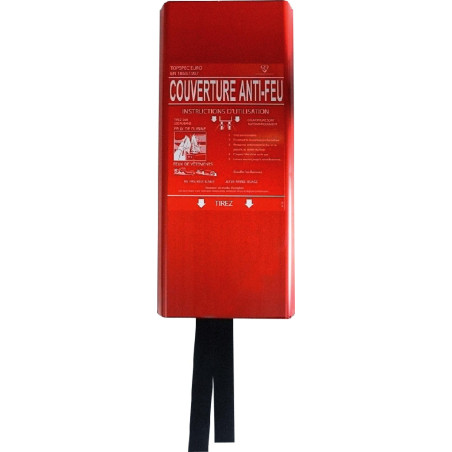 Couverture anti-feu avec conteneur rigide 1,20 x 1,80 m