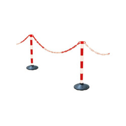 Balise chantier - Poteaux plastique chaînes bicolores 900 mm