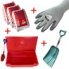 Kit spécial déneigement : 3 sacs de sel + un coffre à sel 100L + une paire de gants + une pelle à neige