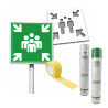 Kit panneau rassemblement + pochoir + aérosols + poteau