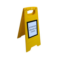 Kit signalétique - Balise chevalet avec porte-document A5 - 640x250 mm - Polypropylène