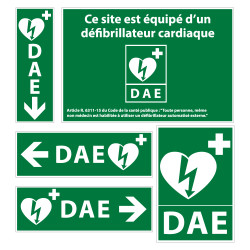 Kit - Signalétique DAE vinyle autocollant - Conforme 29/10/2019