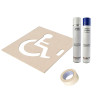 Kit stationnement PMR Pochoir PVC + 2 aérosols + ruban masquage