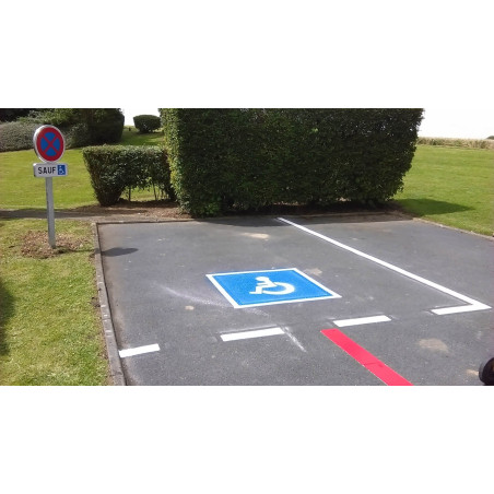 Kit Complet - Stationnement Handicapé - Pochoir Bois 50x60 cm