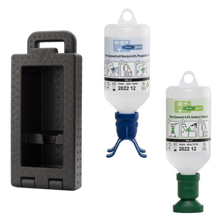 Lave-Oeil - Coffret IBOX Duo avec Flacon PH Neutral 200ml et Solution Saline 500ml - EN 15154-4