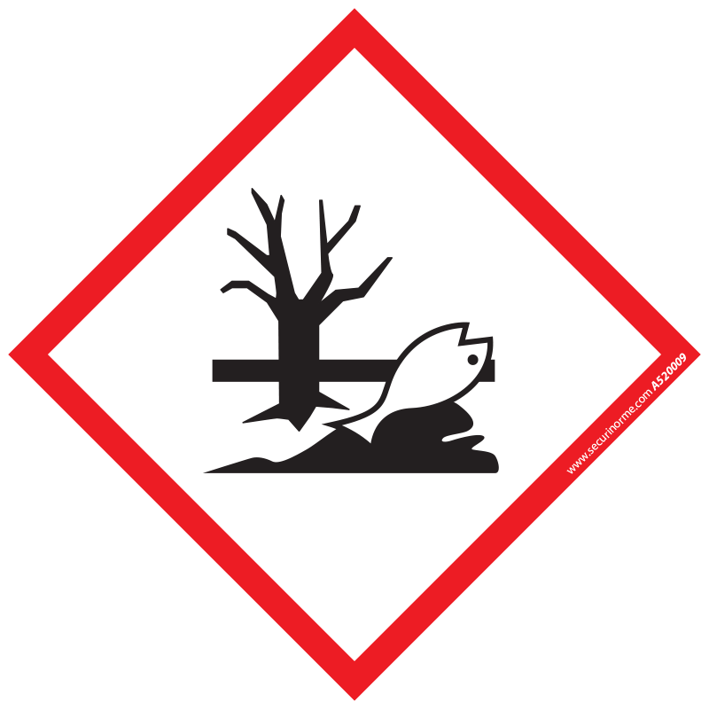Pictogramme SGH09 Danger pour l'Environnement en vinyle laminé 40x40mm