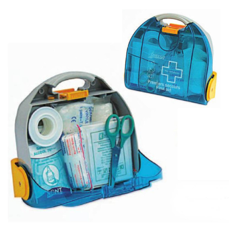 Mallette de secours - Multi activités ABS - Bleu translucide - 1 à 12 personnes
