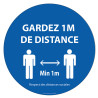 Adhésif de marquage au sol Gardez vos distances - rond 300mm