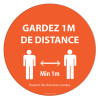 Adhésif de marquage au sol Gardez vos distances - rond 300mm