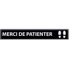 Adhésif de marquage au sol  Merci de patienter - 700x100mm - noir - Distances Sociales