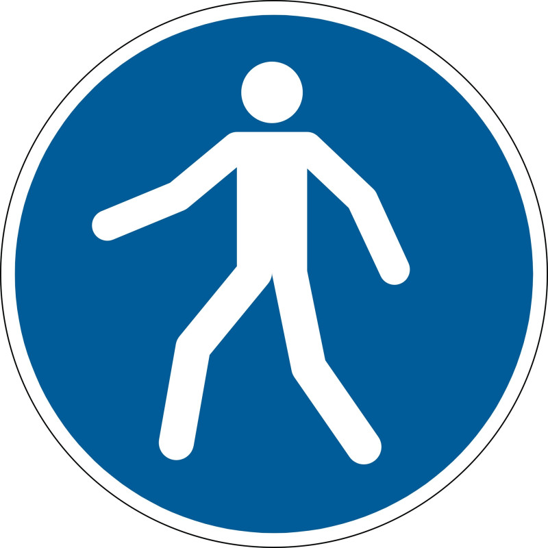 Pictogramme adhésif antidérapant "PIETON"