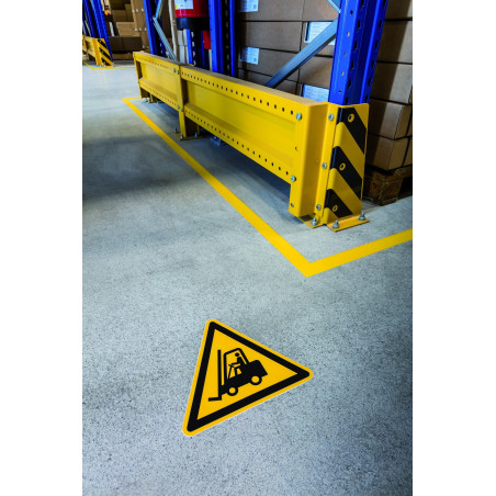 Pictogramme adhésif antidérapant "Attention chariots élévateurs"