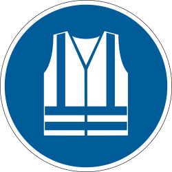 Pictogramme adhésif antidérapant "Gilet de sécurité obligatoire"
