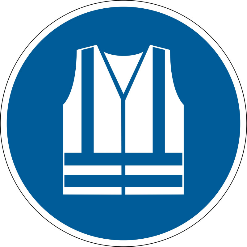 Pictogramme adhésif antidérapant "Gilet de sécurité obligatoire"
