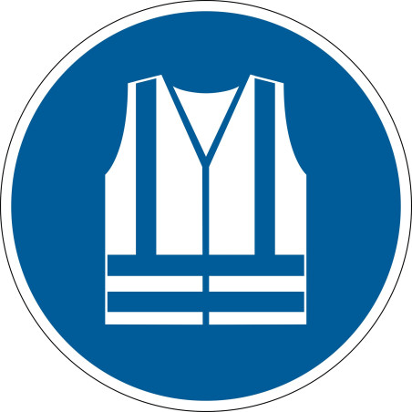 Pictogramme adhésif antidérapant "Gilet de sécurité obligatoire"