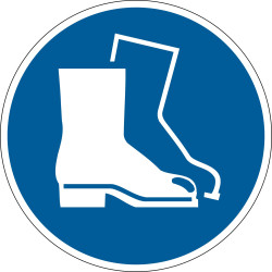 Pictogramme adhésif antidérapant "Chaussures de sécurité obligatoires"