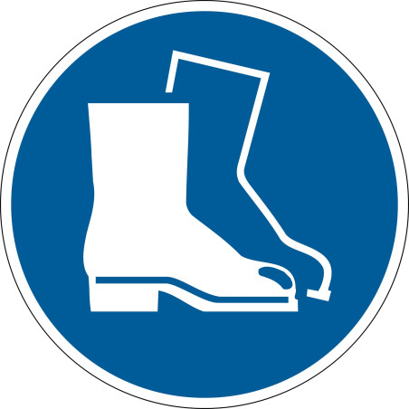 Pictogramme adhésif antidérapant "Chaussures de sécurité obligatoires"