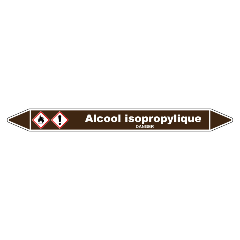 Marqueur de Tuyauterie Alcool isopropylique 150 x 12 mm Vinyle Laminé