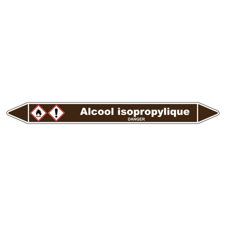 Marqueur de Tuyauterie Alcool isopropylique 150 x 12 mm Vinyle Laminé