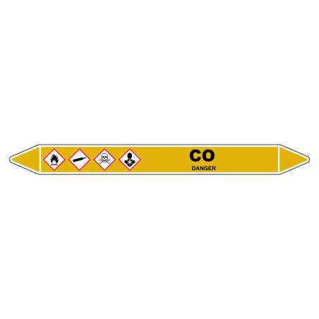 Marqueur de Tuyauterie "CO" en Vinyle Laminé