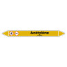 Marqueur de Tuyauterie Acétylène 150 x 12 mm Vinyle Laminé