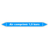 Marqueur de Tuyauterie "Air comprimé 1,5 bars" en Vinyle Laminé