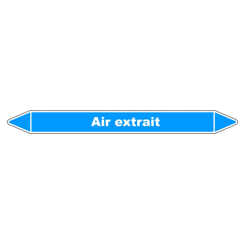 Marqueur de Tuyauterie "Air extrait" en Vinyle Laminé