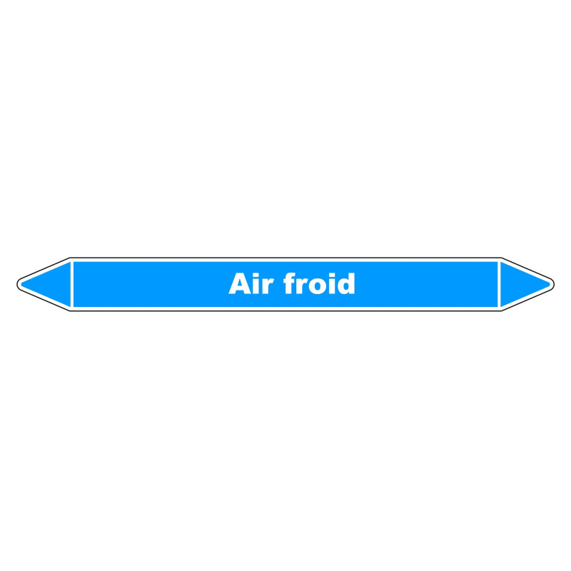 Marqueur de Tuyauterie "Air froid" en Vinyle Laminé