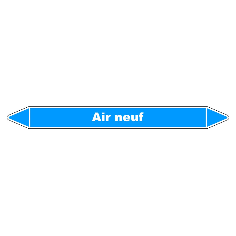 Marqueur de Tuyauterie "Air neuf" en Vinyle Laminé