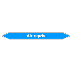 Marqueur de Tuyauterie "Air repris" en Vinyle Laminé