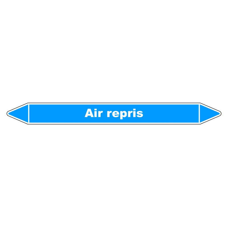 Marqueur de Tuyauterie "Air repris" en Vinyle Laminé