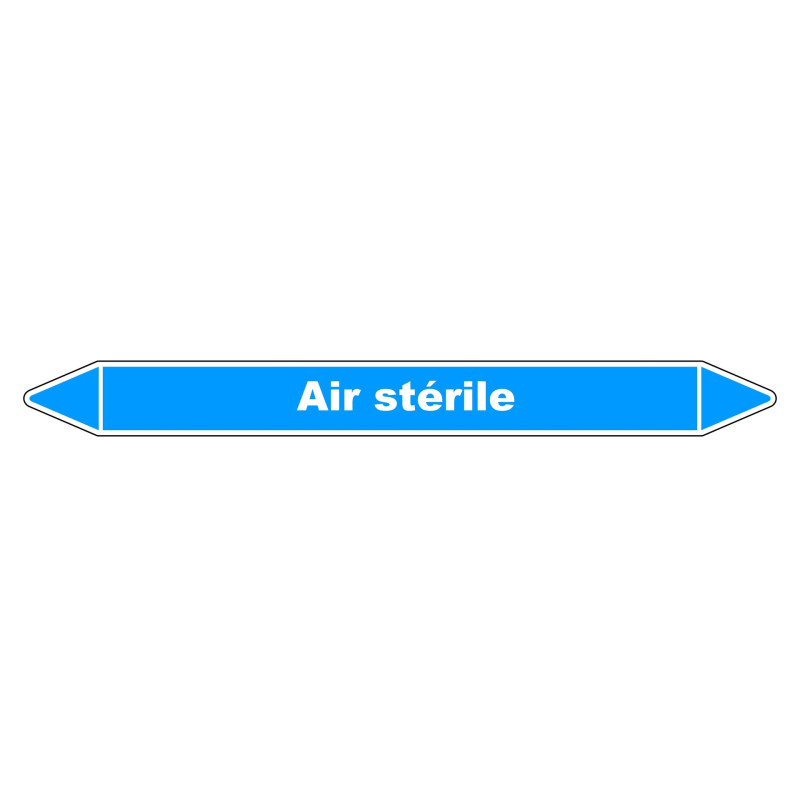 Marqueur de Tuyauterie "Air stérile" en Vinyle Laminé