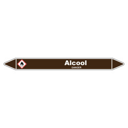 Marqueur de Tuyauterie Alcool 150 x 12 mm Vinyle Laminé