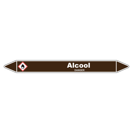 Marqueur de Tuyauterie Alcool 150 x 12 mm Vinyle Laminé
