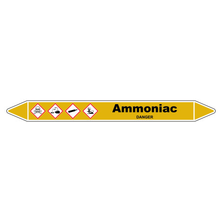 Marqueur de Tuyauterie "Ammoniac" en Vinyle Laminé
