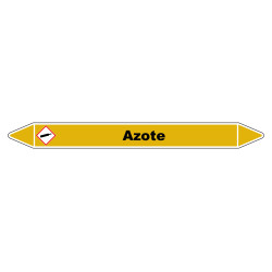 Marqueur de Tuyauterie "Azote" en Vinyle Laminé