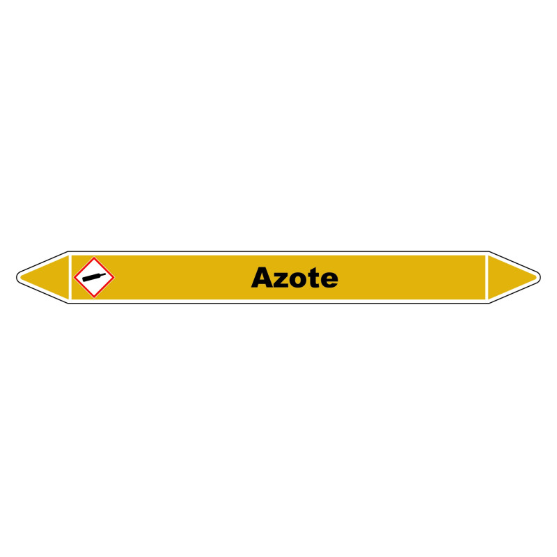 Marqueur de Tuyauterie "Azote" en Vinyle Laminé