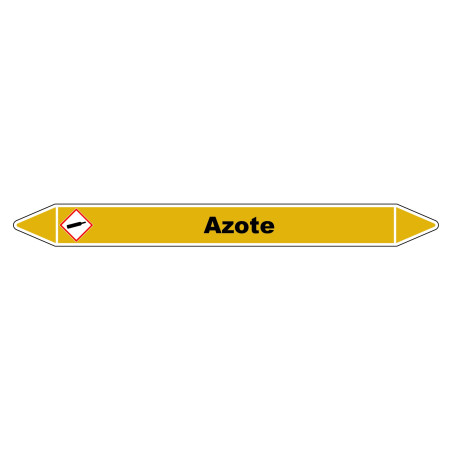 Marqueur de Tuyauterie "Azote" en Vinyle Laminé