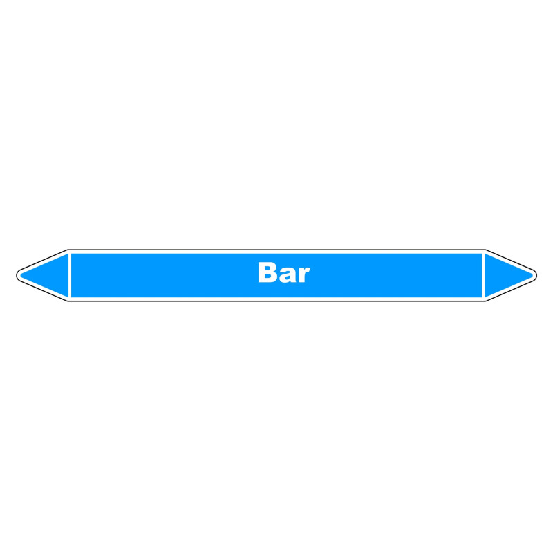 Marqueur de Tuyauterie "Bar" en Vinyle Laminé