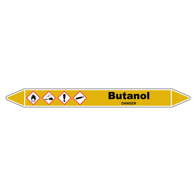 Marqueur de Tuyauterie "Butanol" en Vinyle Laminé