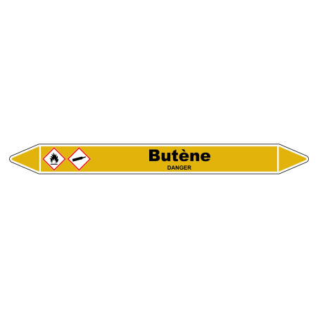 Marqueur de Tuyauterie "Butène" en Vinyle Laminé