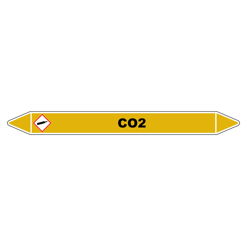 Marqueur de Tuyauterie - Dioxyde de Carbone - NFX 08-105 - Vinyle Laminé