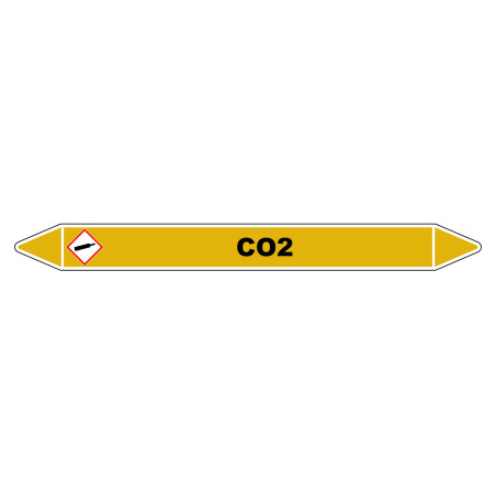 Marqueur de Tuyauterie - Dioxyde de Carbone - NFX 08-105 - Vinyle Laminé